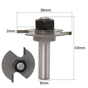 Haute qualité "T" Type Biscuit Joint fente Cutter jointure/rainurage routeur peu <span class=keywords><strong>2mm</strong></span> hauteur Cutter pour le travail du bois - Product Image 5