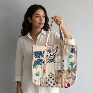 Sac fourre-tout en toile à panneaux style bohème, poignée souple, ouverture supérieure, usage quotidien, sac d'école antivol pour filles, cadeau pour elle - Product Image 1