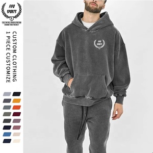 Sweat à capuche surdimensionné en molleton 100 % coton, style vintage, écologique, délavé, à épaules tombantes, motif imprimé - Product Image 4
