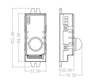 PDLUX PD-MV1007 Détecteur de mouvement infrarouge, interrupteur automatique pour lampe, montage au plafond et au mur