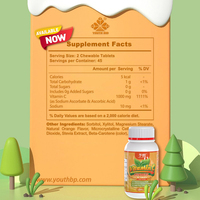 Vitamine C haute puissance 500 mg à croquer, 1111 % DV, acide ascorbique tamponné 1000 mg, dose quotidienne, complément nutritionnel, 45 portions