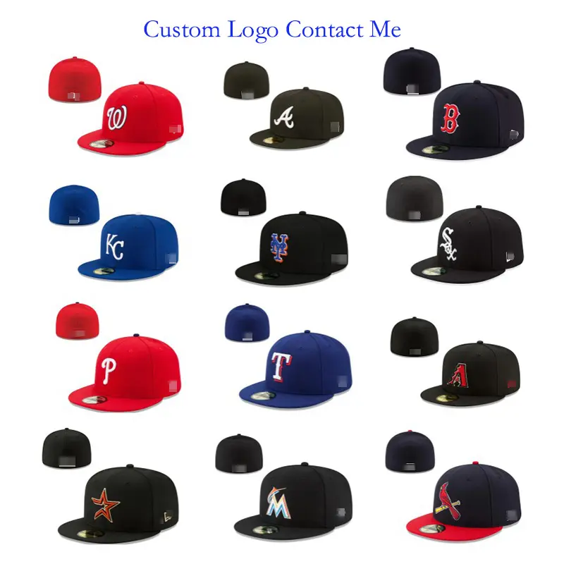 HS0002 Wholesale unisex gorras sports fitted hat flat brim 3D embroidery logo custom snapback baseball fitted yupoong hats cap