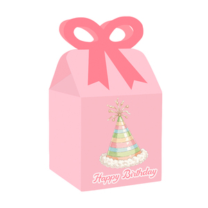 Bolsas de Regalo para Fiesta de Cumpleaños Xieli, Caja de Regalo de Cartón con Lazo Rosa para Niños, Dulces para Baby Shower - Product Image 1