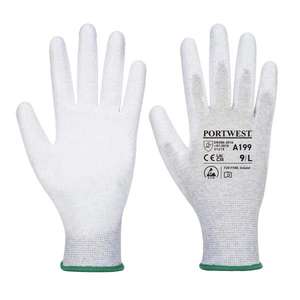 PORTWEST - A199GRRS Guante de Palma gris de poliuretano antiestático-GUANTES EAN 5036108198481 - Product Image 1