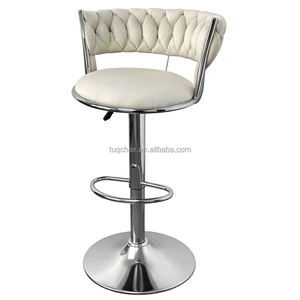 ขายส่ง<span class=keywords><strong>เก้าอี้</strong></span>บาร์พนักพิงเรียบง่ายพร้อมเบาะหนาจากโรงงานโดยตรง <span class=keywords><strong>เก้าอี้</strong></span>บาร์โลหะสีขาวพร้อมพนักพิงขายส่ง - Product Image 1