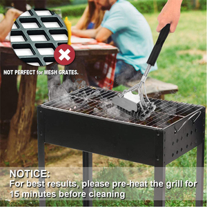 Beeman Heavy Duty Bristle Free Stainless Steel Clean Barbecue Bbq Grill <strong>Cleaning</strong> Brush and <strong>Scraper</strong> - Product Image 5