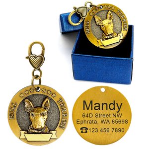 Chiot chat ID nom étiquettes chien ID étiquette gravé collier accessoires chiens colliers pendentifs métal Pet chien étiquettes personnalisées - Product Image 4