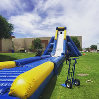Jeux de plein air 43ft plus grand toboggan gonflable hippopotame long toboggan gonflable avec ventilateur pour enfants et adultes