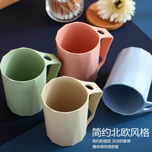 ถ้วยใส่แปรงสีฟันทำจากฟางข้าวสาลีถ้วยใส่น้ำแปรงสุดสร้างสรรค์ถ้วยน้ำยาบ้วนปากกันหล่นที่บ้าน - Product Image 4