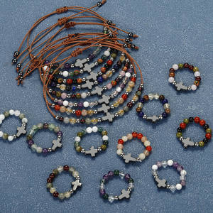 Ensemble deux pièces élégant Nouvelle bague <span class=keywords><strong>de</strong></span> bracelet en perles <span class=keywords><strong>de</strong></span> citron améthyste à la mode avec design géométrique Idée cadeau tendance - Product Image 2