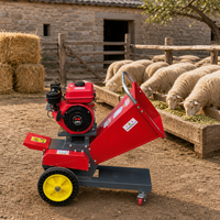 Nouvelle Hacheuse à Fourrage sur Chariot 168 7.0HP avec Démarrage Manuel, Roue en Acier, Mobile, pour Ensileuse, Hacheuse d'Herbe, Usage Agricole, Capacité 1 Tonne/Heure