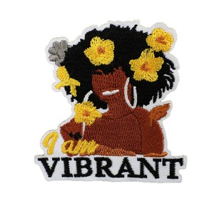 Adesivo de Tecido Bordado Preto em Poliéster com Tema de Desenho Animado, Patch de Coroa de Rainha para Roupas de Meninas Negras, Aplicação a Ferro - Product Image 5