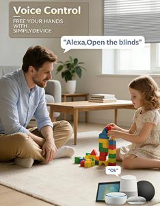 Stores plissés motorisés intelligents blancs pour fenêtres, avec télécommande Wi-Fi pour la maison et le bureau - Product Image 2