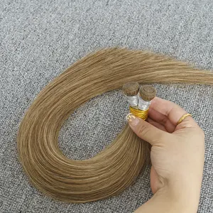 Rambut palsu Rusia pakan Genius populer pemanjangan rambut sambungan rambut pakan ganda Remy Virgin