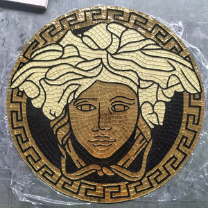 Vàng khảm gạch thủy tinh bức tranh tường khảm Nữ Thần Medusa huy chương đánh bóng hồ bơi biệt thự nội thất hình dạng tường - Product Image 2