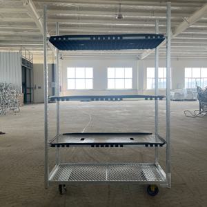 औद्योगिक इस्पात ग्रीनहाउस ट्रॉली और फूलों के लिए बहु-शेल्फ समायोज्य टिकाऊ प्रदर्शन कार्ट - Product Image 4