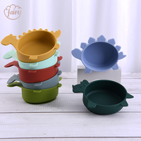 Ensemble de vaisselle pour bébé en silicone de qualité alimentaire sans BPA, bol, assiette, tasse, cuillère, fourchette, vaisselle personnalisée pour enfants