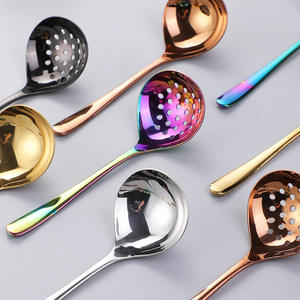 Roestvrijstalen Soepschelp En Vergiet 2-In-1 Party Hotpot Met Lange Steel En Grote Poedersoeplepel Groothandel - Product Image 4