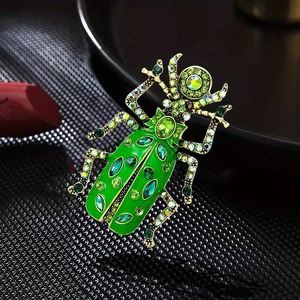 Broche <span class=keywords><strong>Scarab</strong></span> en émail pour hommes et femmes Broche en strass insecte Accessoires pour coccinelle - Product Image 2