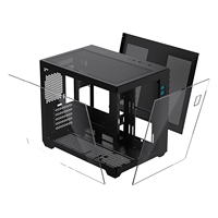 Boîtier d'ordinateur de jeu Lovingcool, nouveau design, écran numérique, noir, verre trempé, boîtier de PC de bureau, tour moyenne, Matx, cabinet PC