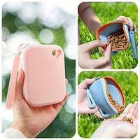Mini sac à friandises pour chien en silicone, sac d'entraînement pour animaux de compagnie avec fermeture éclair, sac à friandises imperméable pour chiot, sac de promenade portable à porter à la taille