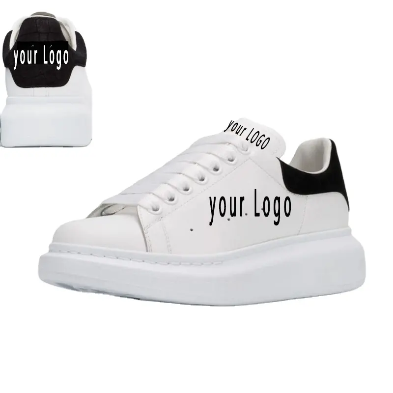 Custom LOGO Top leather sneaker walking style shoes men's women's casual shoes white trendy shoes men