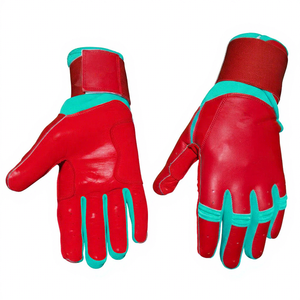 Guantes de Bateo de Béisbol de Cuero SAAR INDUSTRIES, Negros, Blancos y Naranjas, Ambidiestros, Cierre de Gancho y Bucle, Soporte de Muñeca Duradero, Alta Resistencia - Product Image 1