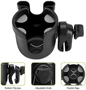 Vaso de plástico Universal 2 en 1 y soporte para teléfono para Uppababy <span class=keywords><strong>Nuna</strong></span> Doona cochecitos bicicleta Scooters accesorio para cochecitos - Product Image 4