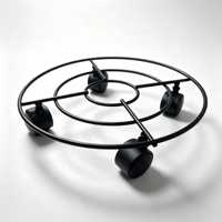 Support de plantes pour jardin avec 4 roues, chariot à plantes en métal, déplaceur de pots de fleurs en fer