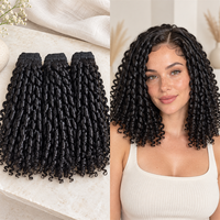 Lots de Cheveux Humains 100% Naturels 12A, Tissages Pixie Bouclés de Haute Qualité, 10-18 pouces, 100g, Promotion Vente en Gros de Tissages Pixie Bouclés