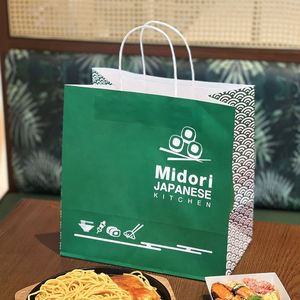 Sacs en papier kraft jetables biodégradables et recyclables personnalisés, respectueux de l'environnement, avec impression offset pour la restauration rapide, les sushis à emporter - Product Image 5