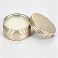 Pot en aluminium rond doré professionnel avec logo personnalisé, couvercle à vis sécurisé, conteneur métallique pour emballage de baume de marque privée haut de gamme