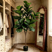 Grüner Künstlicher Ficus Lyrata Baum mit Echtem Aussehen für Innenräume, Geschäfte, Hotels, Büros, Heimdekorationen, Hochzeits-Blumenarrangements
