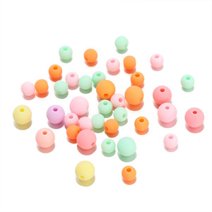 Cuentas acrílicas esmeriladas de 6/8 mm, color mate sólido, cuentas redondas sueltas para la fabricación de joyería, material de abalorios para bricolaje, venta al por mayor. - Product Image 2