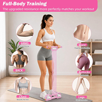 Ensemble de 10 bandes de résistance à pédale améliorées 3-en-1 avec poignée détachable, multifonctionnelles pour l'entraînement de force en salle de sport pour femmes