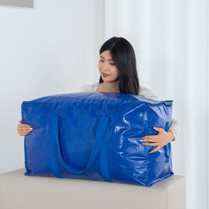 Bolsa de mudanza de almacenamiento tejida de PP de gran tamaño con mango fuerte y logotipo laminado con cremallera impreso para viajes - Product Image 4