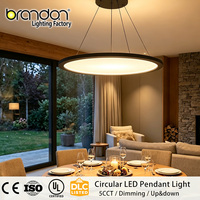 Lustre suspendu LED moderne à profil fin UL DLC, à éclairage direct et indirect, 5 CCT, pour l'hôtellerie commerciale