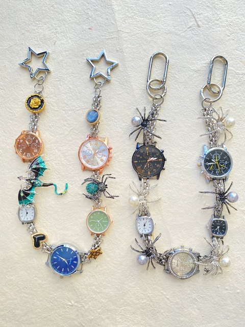 Fashionable Elegant Spider-Shaped Multi-Dial Chronograph Watch Necklace Bracelet Bag Waist Chain Romantic Trendy High-End Watch