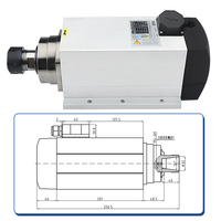 Hqd 4.5kw Moteur de broche de routeur CNC refroidi par air électrique 220v pour le travail du bois