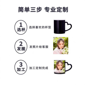 Taza de Cerámica con Diseño de Estrellas, 11 oz, Cambia de Color, Acabado Mate, con Asa, para Té o Café, Personalizable con Foto - Product Image 4