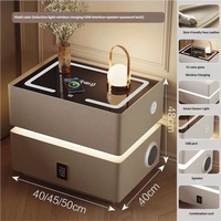 Table de chevet intelligente multifonctionnelle moderne, rechargeable sans fil, déverrouillage par empreinte digitale, design en bois écologique et durable, pour hôtel