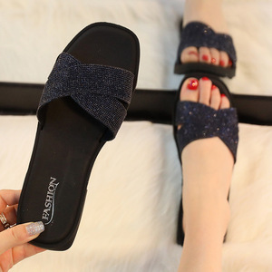 Sandalias Casuales de Playa para Mujer, Talla Grande, con Pedrería Brillante, Tiras Cruzadas, Estilo Deslizante - Product Image 2