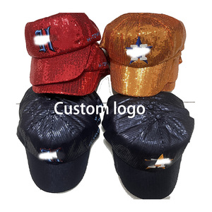 Nhà Máy Tùy Chỉnh Hot Bán Bóng Chày Bóng Đá Logo Sequin Mũ Bóng Chày Sequins Mũ Bán Buôn - Product Image 2