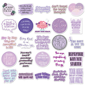 50PCS Purple Motivational Phrase Inspirante Rose Positive Saying Sticker - Product Image 2