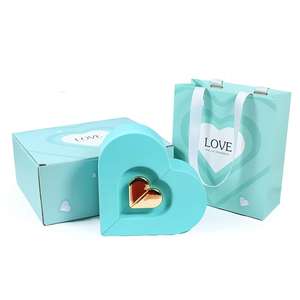 Boîte à bijoux élégante en forme de cœur à double porte, idéale pour la Saint-Valentin, un cadeau surprise très demandé - Product Image 4