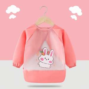 Whosale Waterproof Soft <b>Toddler</b> Feeding <b>Apron</b> Eva Clean Mess Quick Proof Smock Long Sleeve Baby Bib - Product Image 1