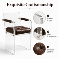 Chaise de loisirs, table à manger et tabouret en acrylique transparent personnalisés pour salon, chambre et appartement
