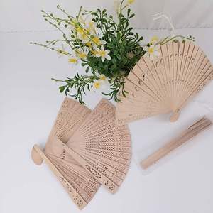 Éventail pliant en bois fait main exquis de 20,5 cm, durable, motif lune et étoile, style art populaire, cadeaux d'affaires, faveurs de fête - Product Image 3