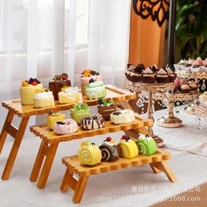 Pengzhan Wooden Tiered Cake Stand Three Layer Dessert Display <b>Tray</b> For Party Serving - Product Image 1