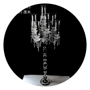 九头水晶烛台承包欧式活动派对用品婚礼家居装饰高品质水晶烛台